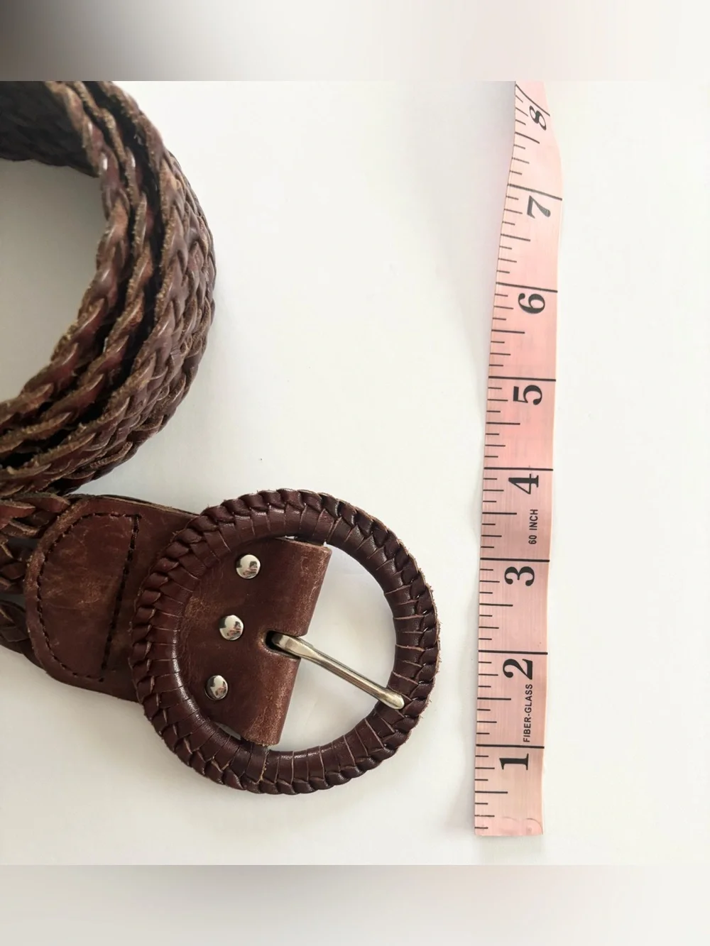 Vintage American Eagle Leather Y2K Braided Statement Belt